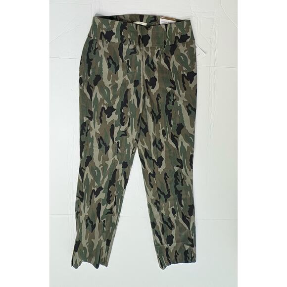 Copper & Ella Wrinkle Resistant Green Camo Stretch Pullon Ankle Pants sz 8 NWT - Picture 1 of 10